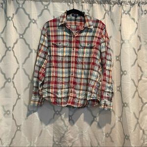 plaid button up